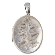 Silver Enamel Lily Locket