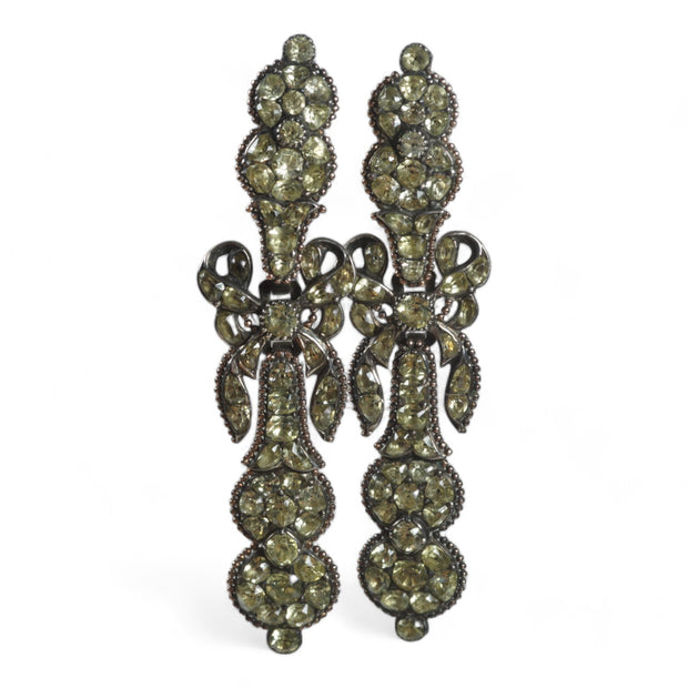 Georgian Portuguese Chrysolite Pendeloque Earrings