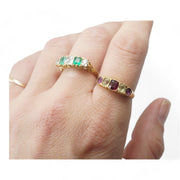Victorian Chrysoberyl and Garnet Five Stone Ring