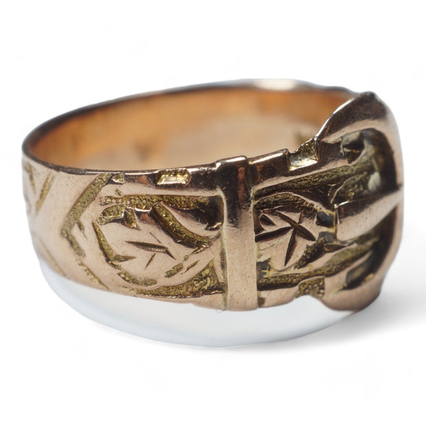 1916 9k Gold Buckle Ring