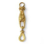 Georgian 18k Gold Ivy Leaf Hand Charm Hanger