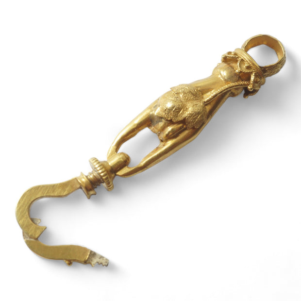 Georgian 18k Gold Ivy Leaf Hand Charm Hanger