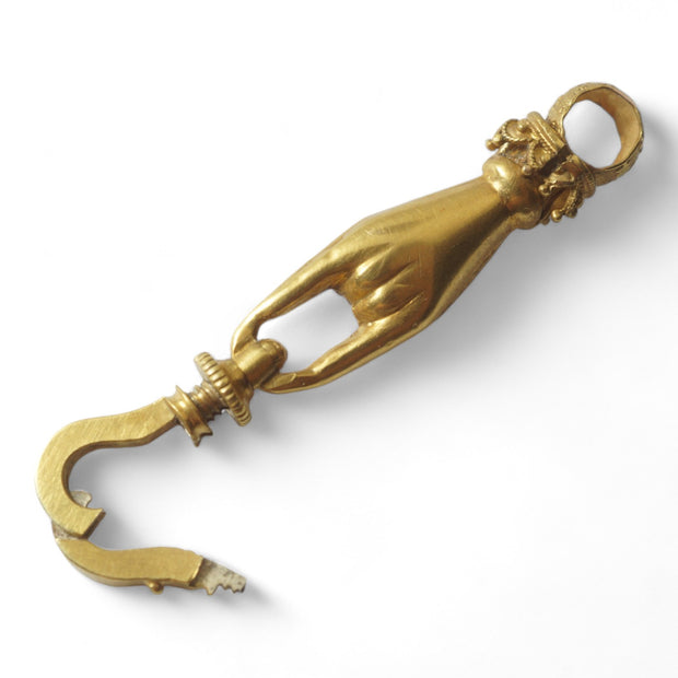 Georgian 18k Gold Ivy Leaf Hand Charm Hanger