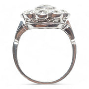 Edwardian 4ct Diamond Engagement Cluster Ring