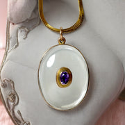 Antique Amethyst Domed Rock Crystal Pendant