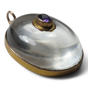 Antique Amethyst Domed Rock Crystal Pendant