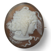 Quality Victorian Hand Carved Medusa Cameo