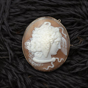 Quality Victorian Hand Carved Medusa Cameo