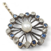 Belle Époque Sapphire Diamond and Pearl Necklace