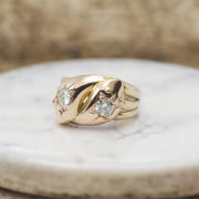 Late Edwardian Chunky Diamond Entwined Snakes Ring