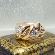 Late Edwardian Chunky Diamond Entwined Snakes Ring