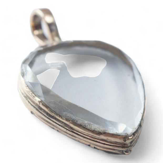 Georgian Faceted Rock Crystal Heart Locket