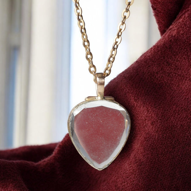 Georgian Faceted Rock Crystal Heart Locket