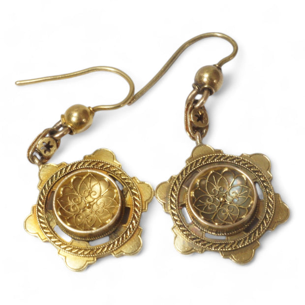 15k Gold Etruscan Revival Earrings