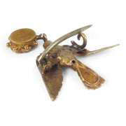 Georgian 15k Gold Amethyst Swallow Brooch