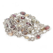 Edwardian Silver Multi Gem Necklace