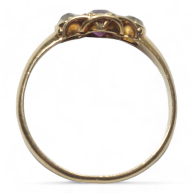 Victorian 18k Garnet & Chrysolite Ring