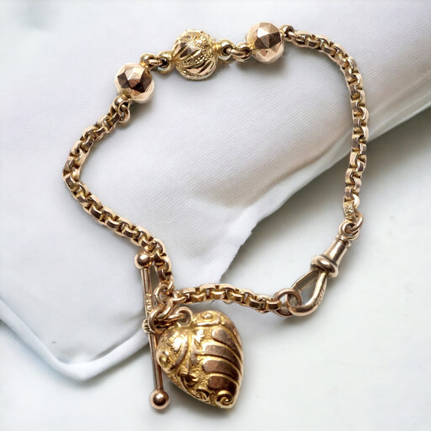 Gold Albertina Heart & Orb Bracelet
