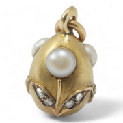 Victorian Diamond and Pearl Easter Egg Charm