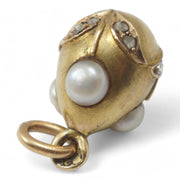 Victorian Diamond and Pearl Easter Egg Charm