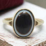 Victorian Period Banded Agate Bullseye Ring